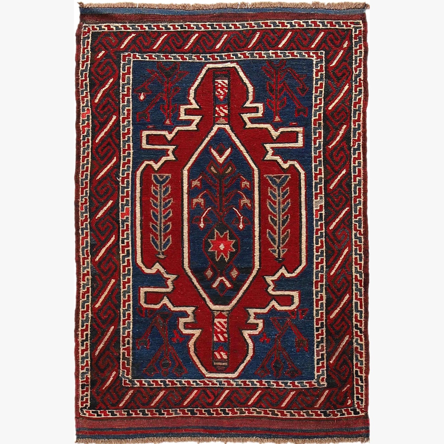 Saghari Kilim Area Rug Handmade Multi Floral 2x4 ft