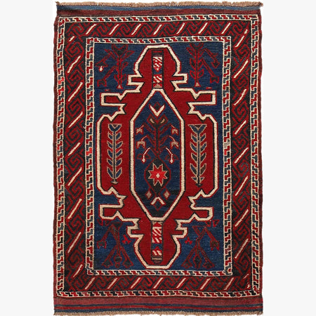Saghari Kilim Area Rug Handmade Multi Floral 2x4 ft