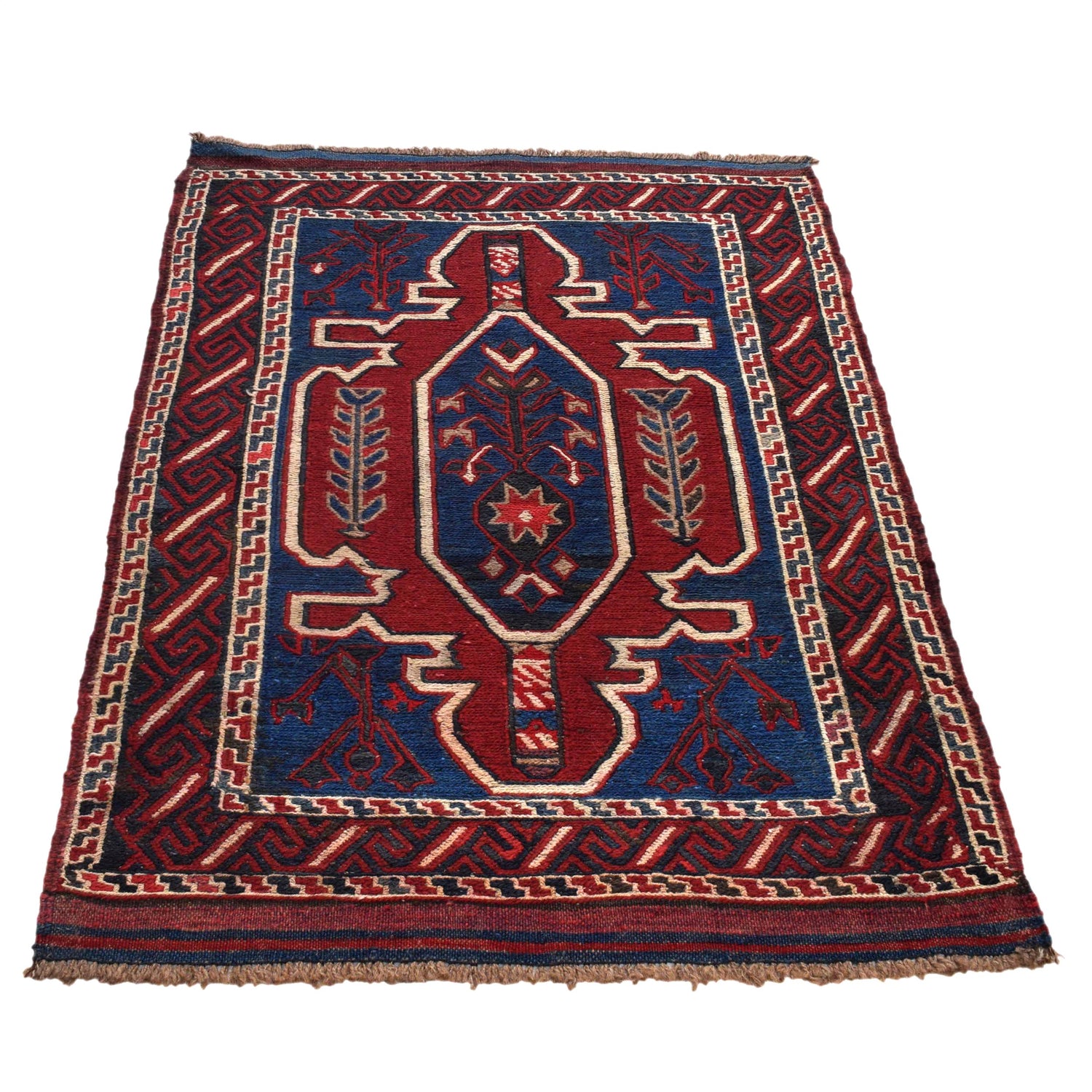 Saghari Kilim Area Rug Handmade Multi Floral 2x4 ft