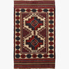 Saghari Kilim Area Rug Handmade Beige Floral 3x5 ft