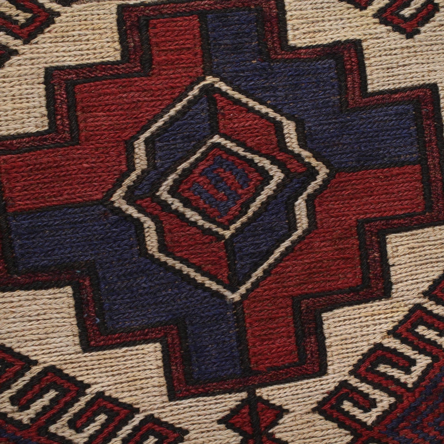 Saghari Kilim Area Rug Handmade Beige Floral 3x5 ft