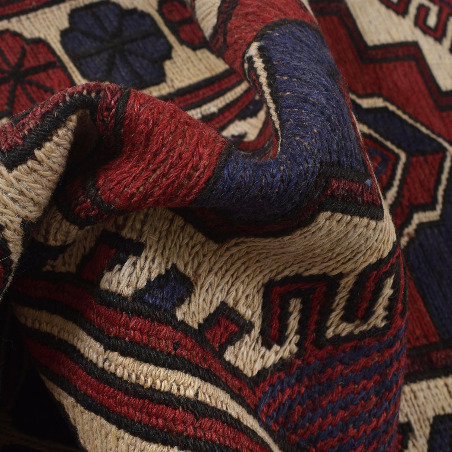 Saghari Kilim Area Rug Handmade Beige Floral 3x5 ft
