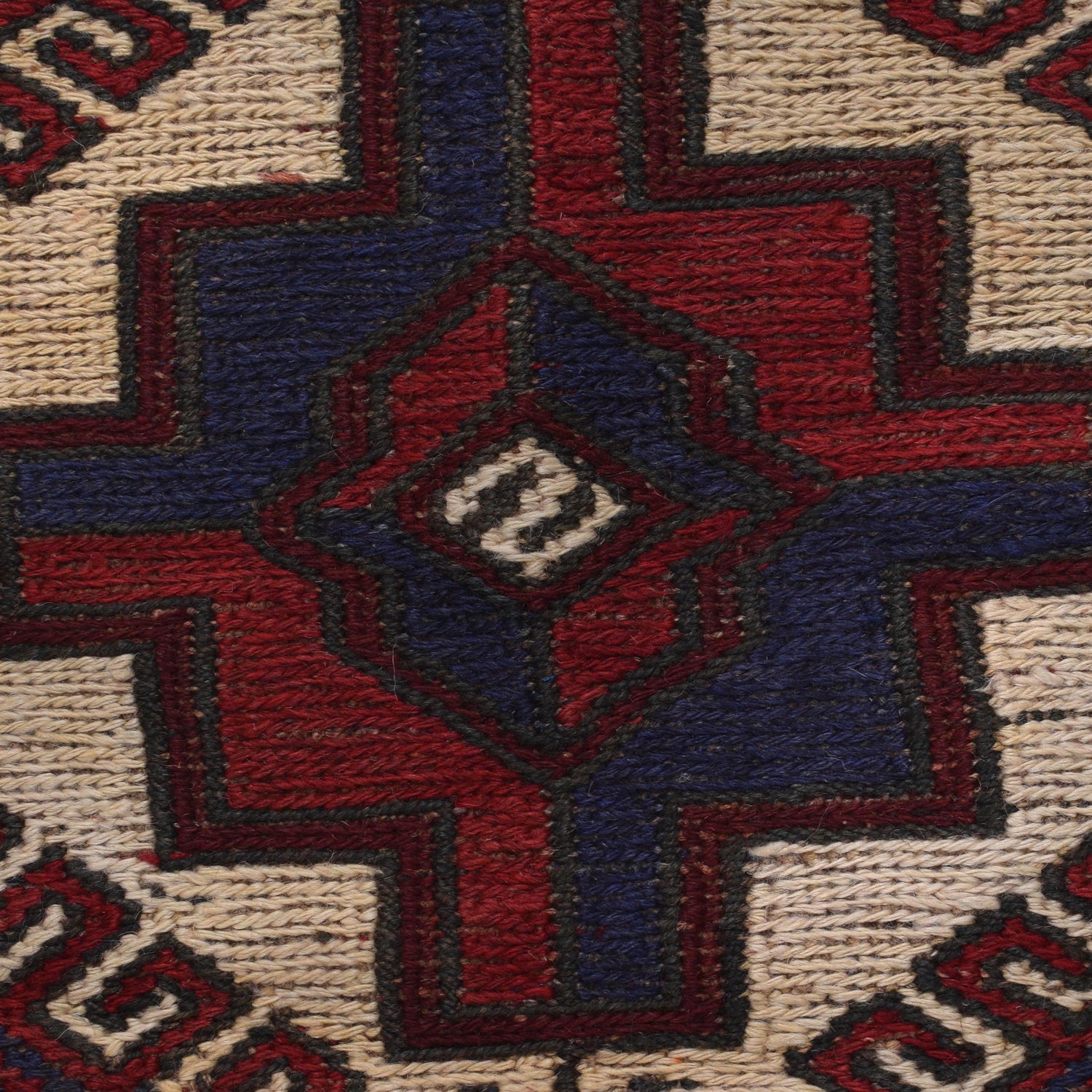 Saghari Kilim Area Rug Handmade Beige Floral 2x4 ft