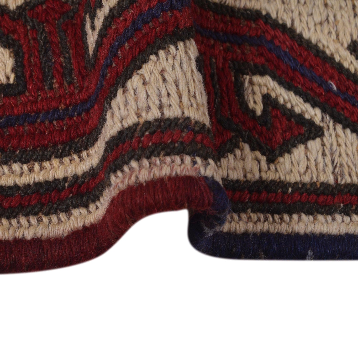 Saghari Kilim Area Rug Handmade Beige Floral 2x4 ft