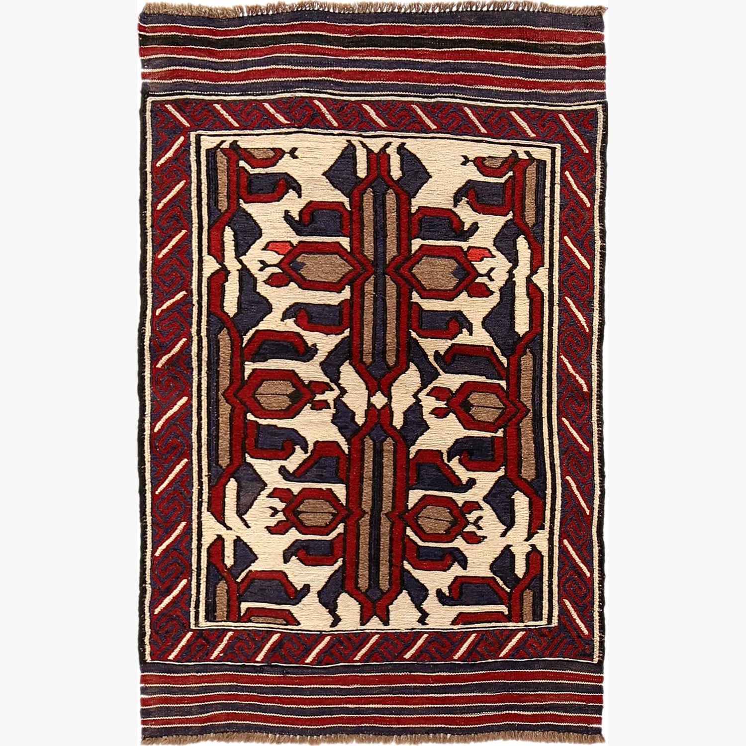 Saghari Kilim Area Rug Handmade Multi Floral 2x4 ft
