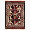 Saghari Kilim Area Rug Handmade Beige Floral 2x4 ft