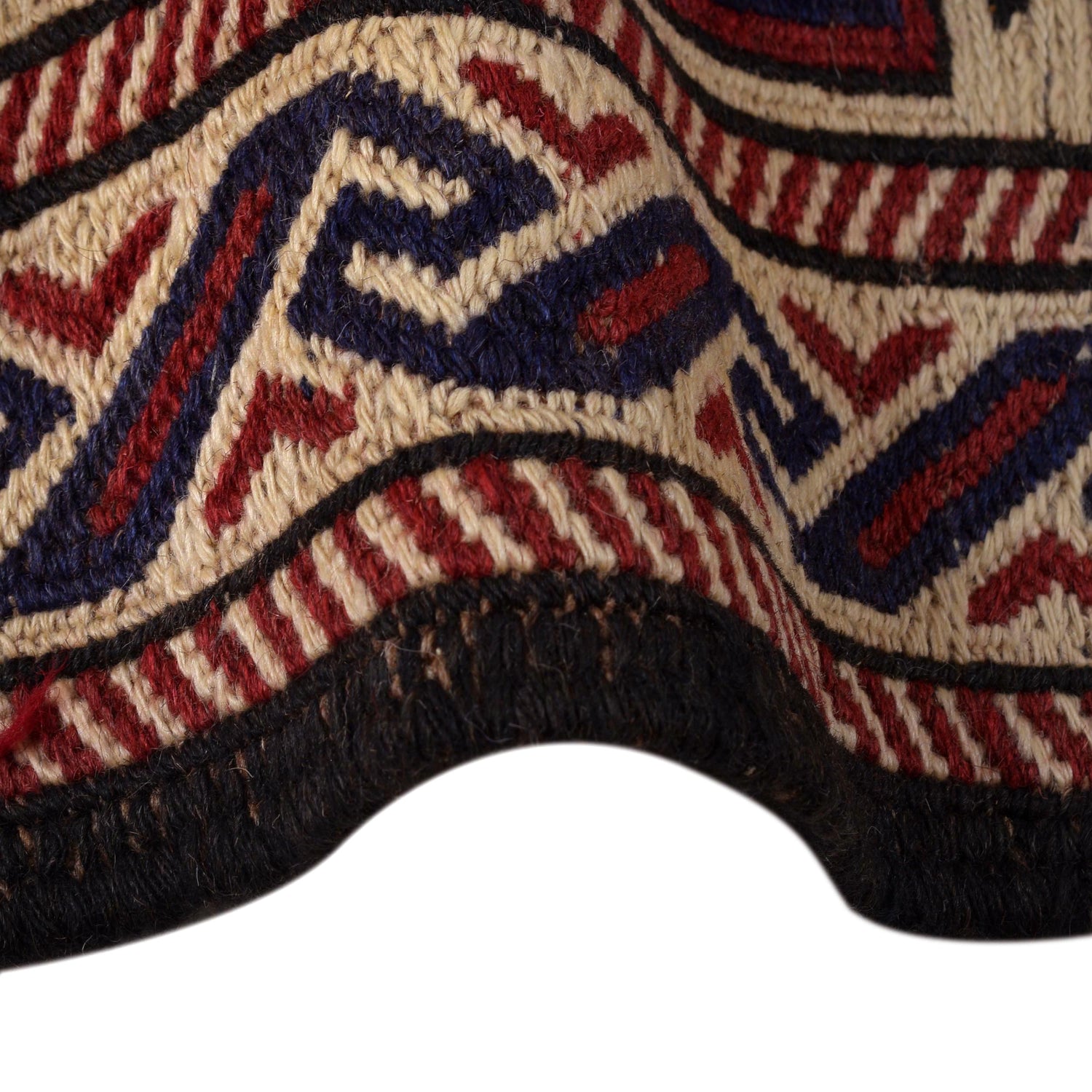 Saghari Kilim Area Rug Handmade Beige Floral 2x4 ft