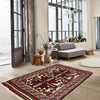 Saghari Kilim Area Rug Handmade Beige Floral 2x4 ft