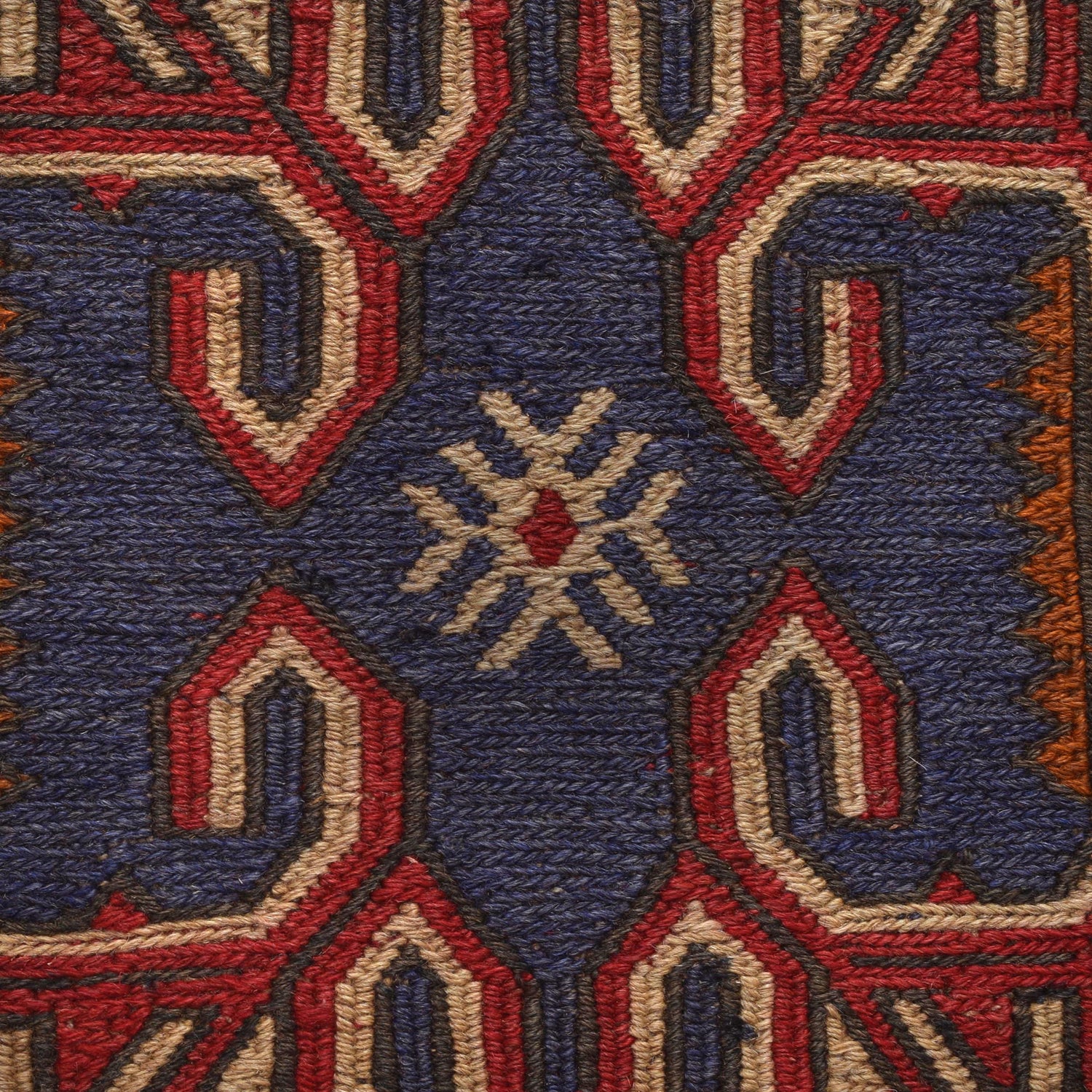 Saghari Kilim Area Rug Handmade Beige Floral 2x4 ft