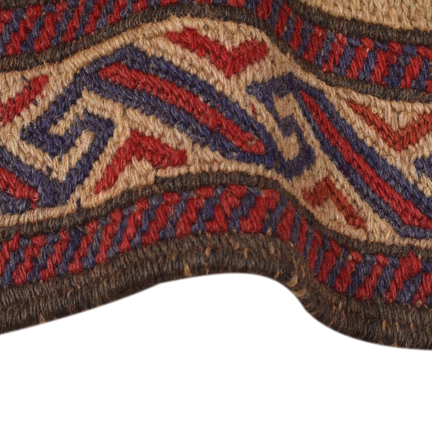 Saghari Kilim Area Rug Handmade Beige Floral 2x4 ft