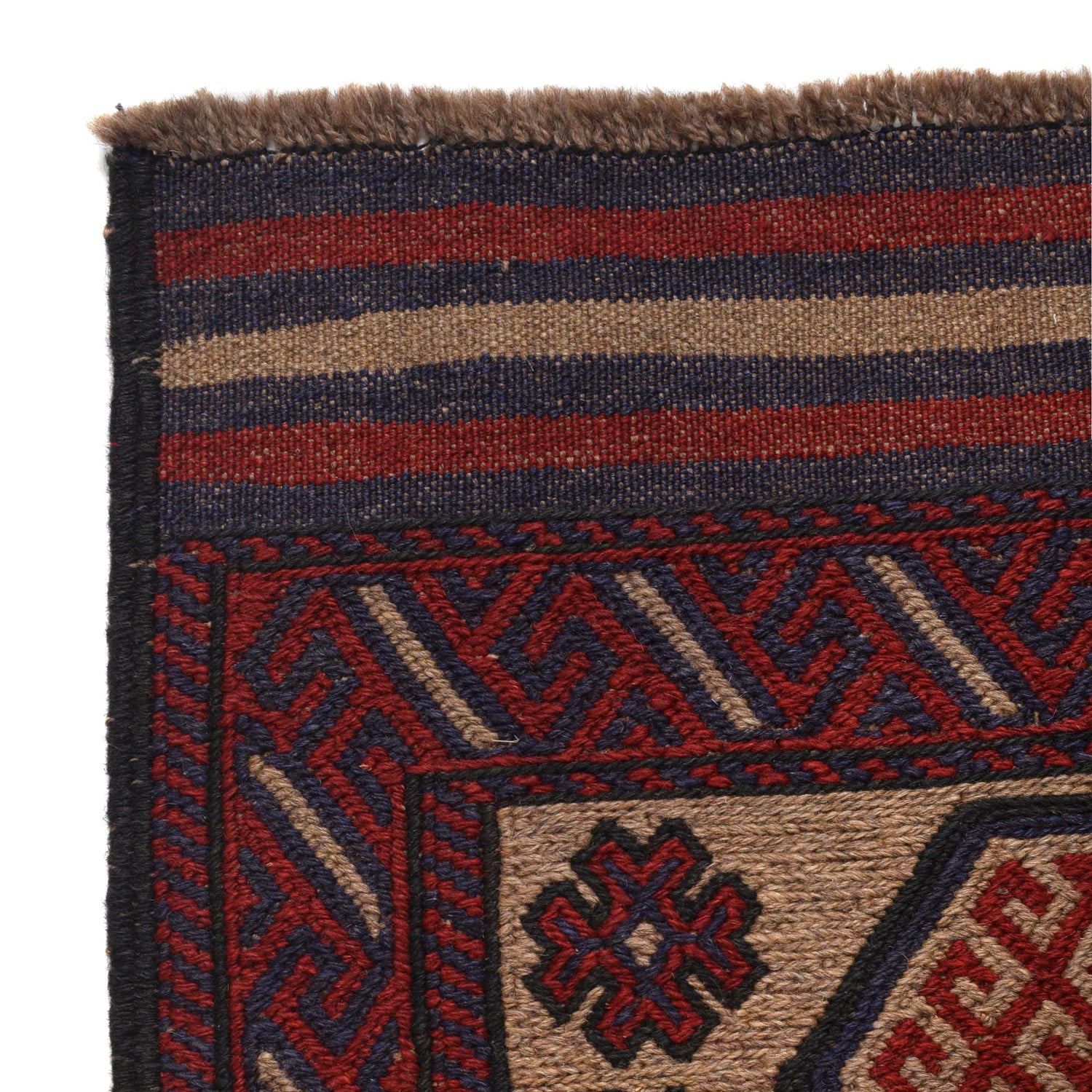 Saghari Kilim Area Rug Handmade Beige Floral 3x5 ft