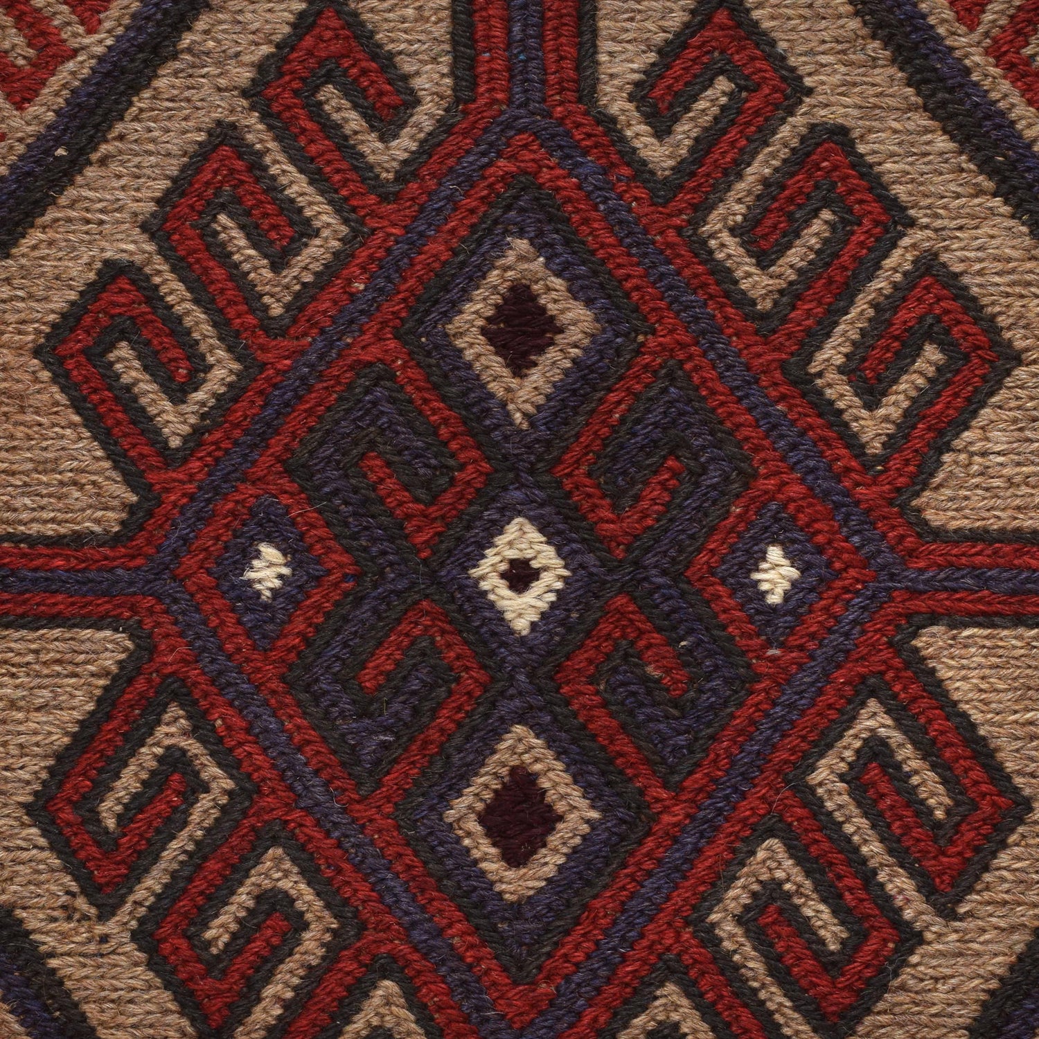 Saghari Kilim Area Rug Handmade Beige Floral 3x5 ft