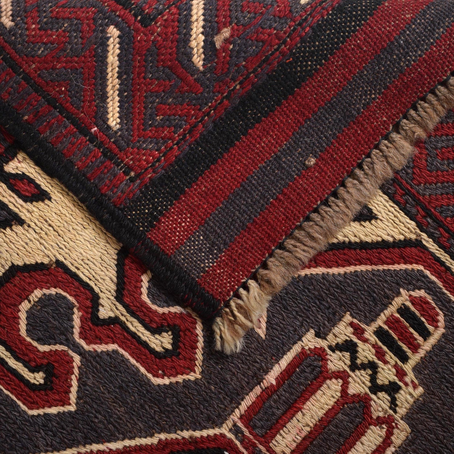 Saghari Kilim Area Rug Handmade Beige Floral 3x5 ft
