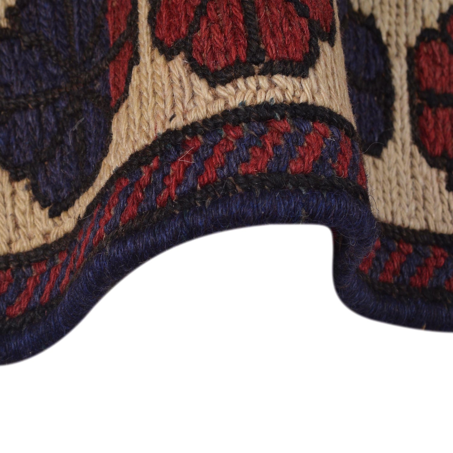 Saghari Kilim Area Rug Handmade Beige Floral 3x5 ft