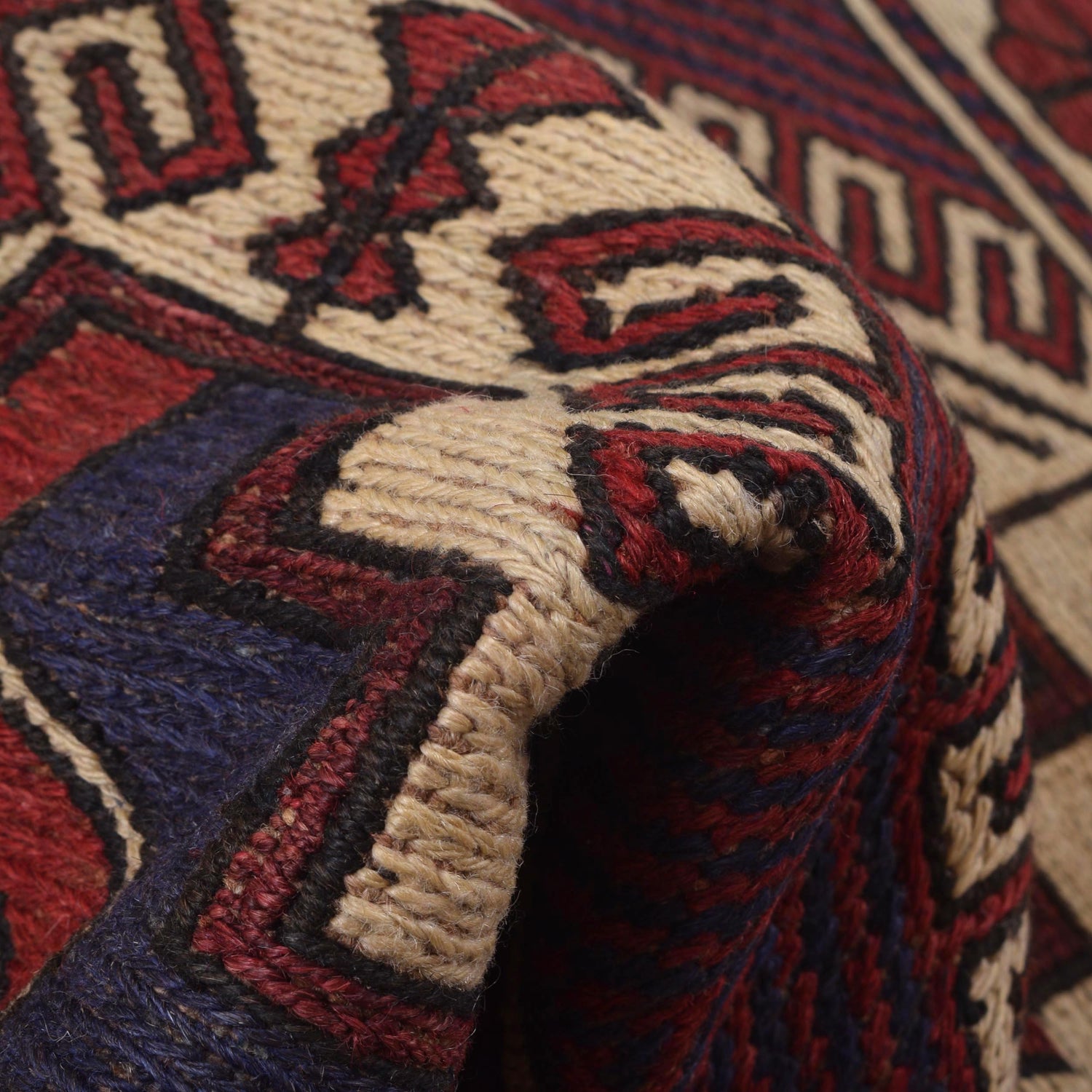 Saghari Kilim Area Rug Handmade Beige Floral 3x5 ft