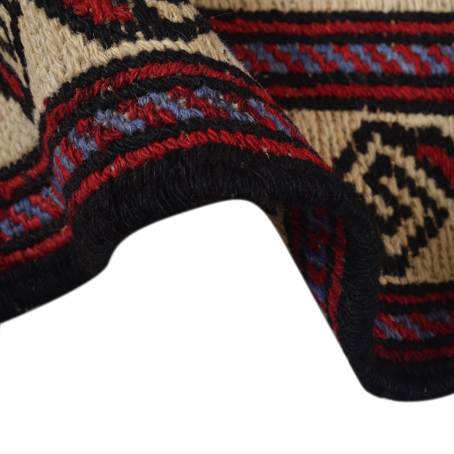 Saghari Kilim Area Rug Handmade Beige Floral 2x4 ft