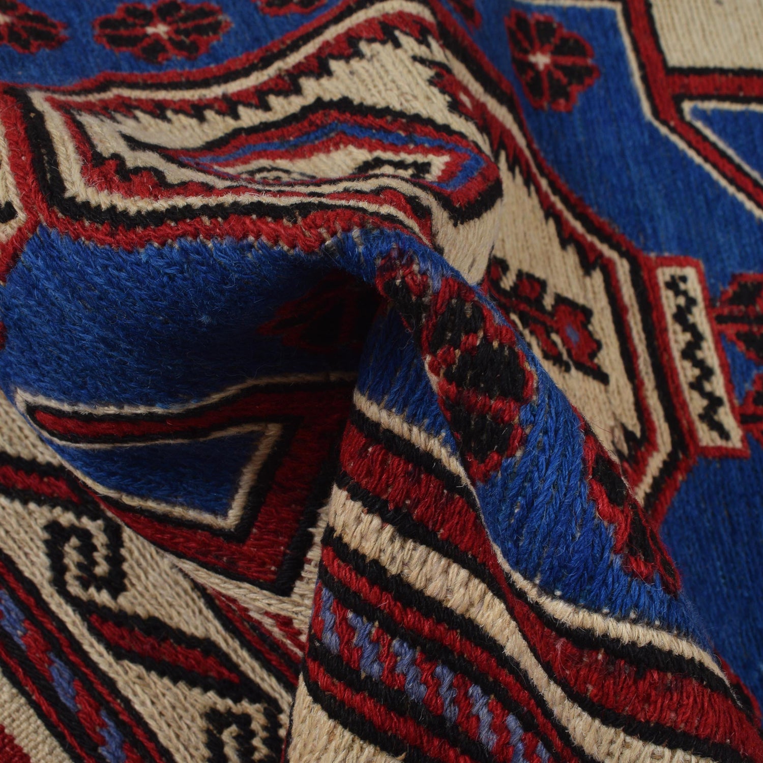 Saghari Kilim Area Rug Handmade Beige Floral 2x4 ft