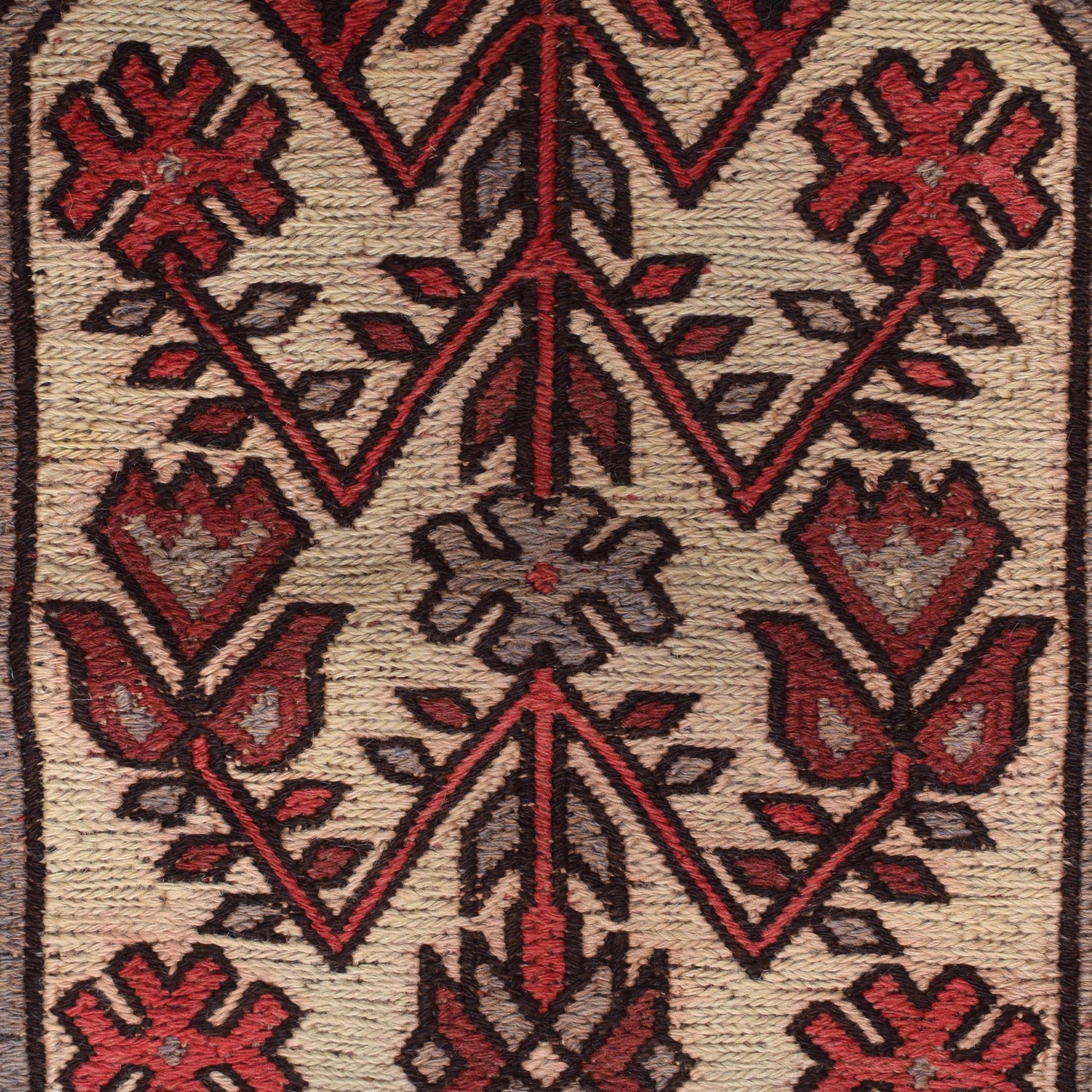 Saghari Kilim Area Rug Handmade Multi Geometric 6x9 ft