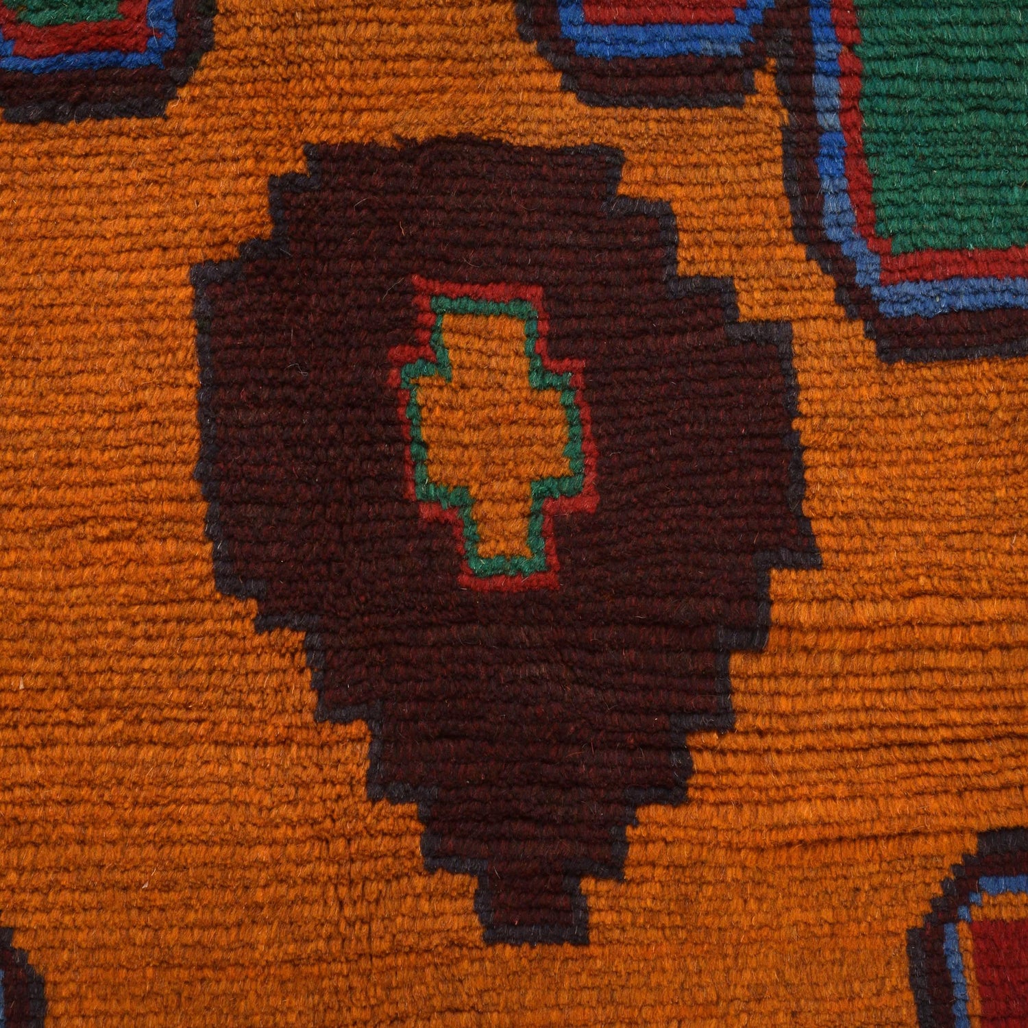 Kohistani Area Rug Handmade Orange Geometric 6x9 ft