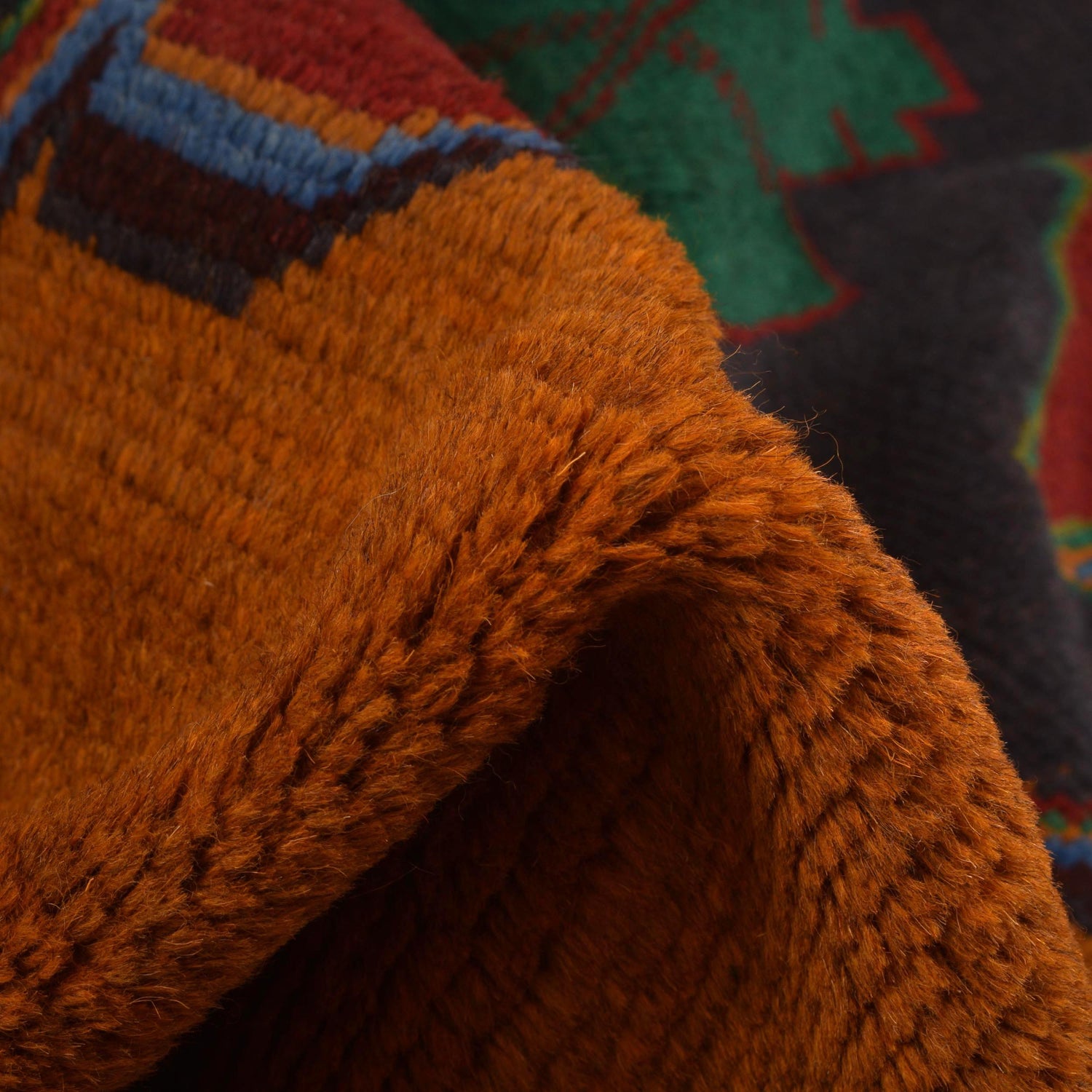 Kohistani Area Rug Handmade Orange Geometric 6x9 ft