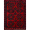 Baluchi Rug Handmade Deep Red Floral 7x10 ft