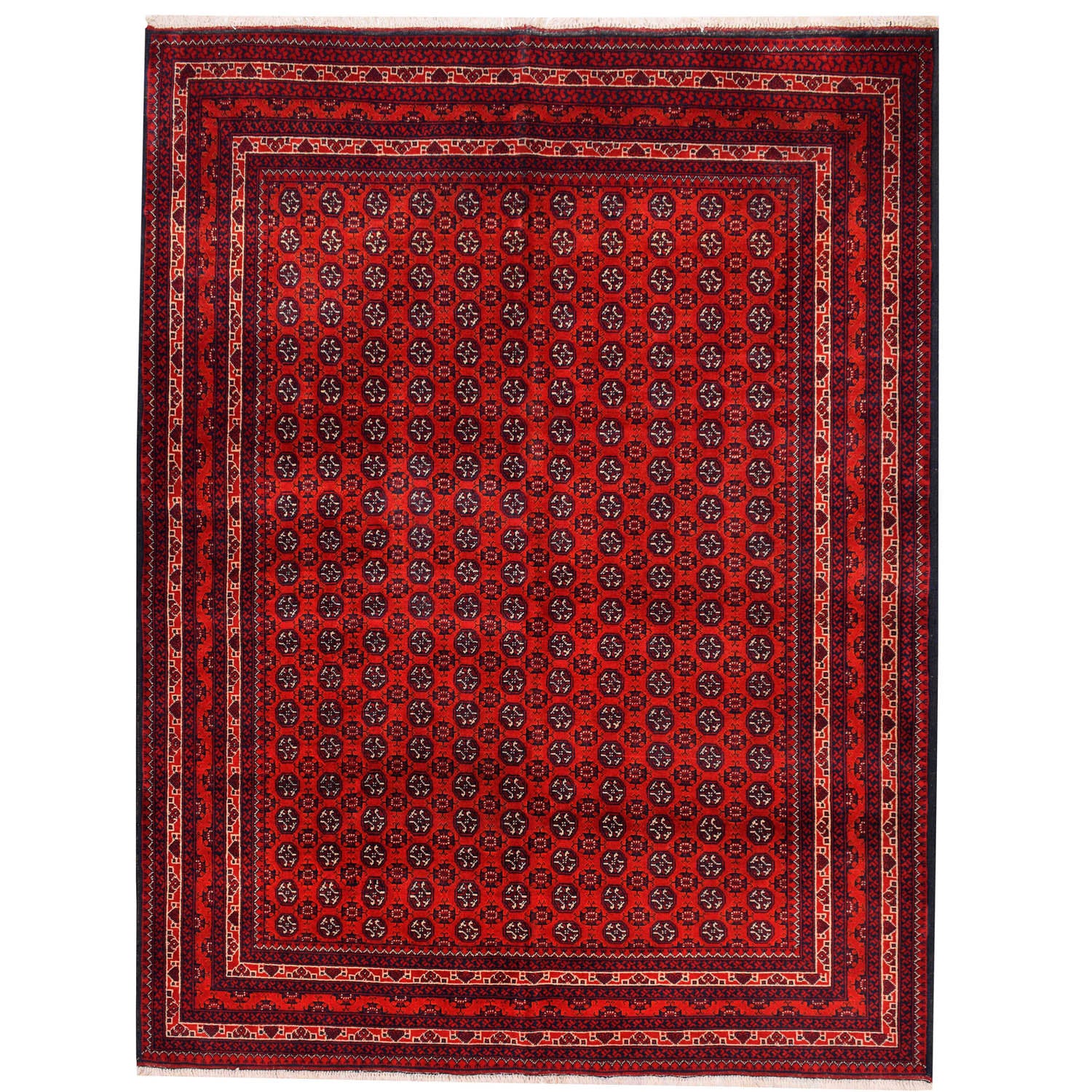 Khoja Roshnai Area Rug Handmade Red Floral 4x7 ft