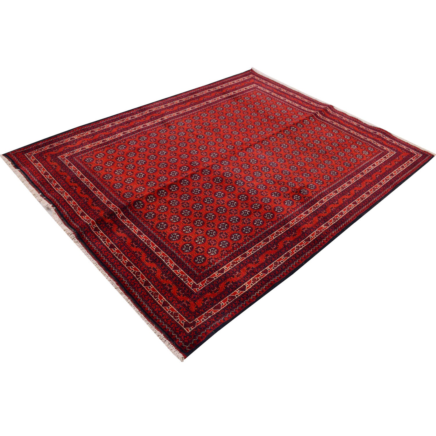 Khoja Roshnai Area Rug Handmade Red Floral 4x7 ft