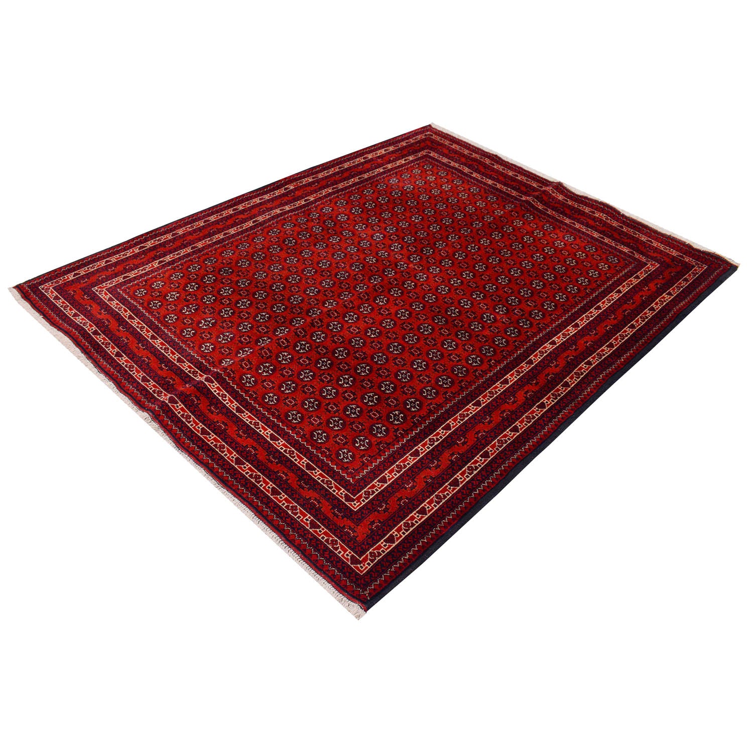 Khoja Roshnai Area Rug Handmade Red Floral 4x7 ft