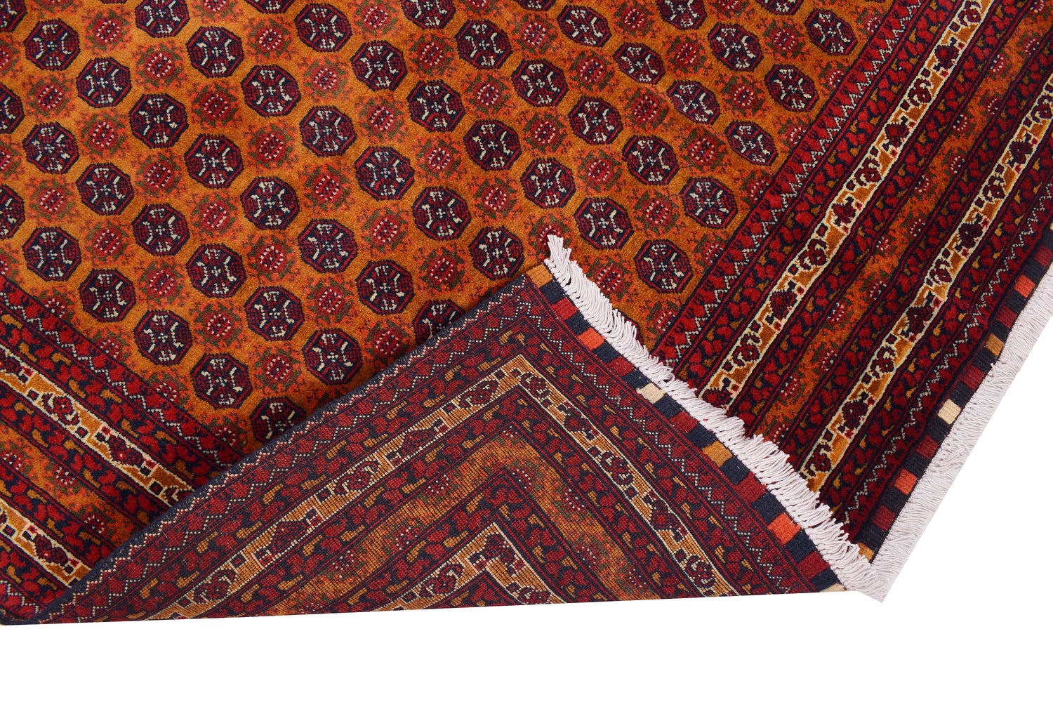 Khoja Roshnai Area Rug Handmade Orange Floral 4x7 ft
