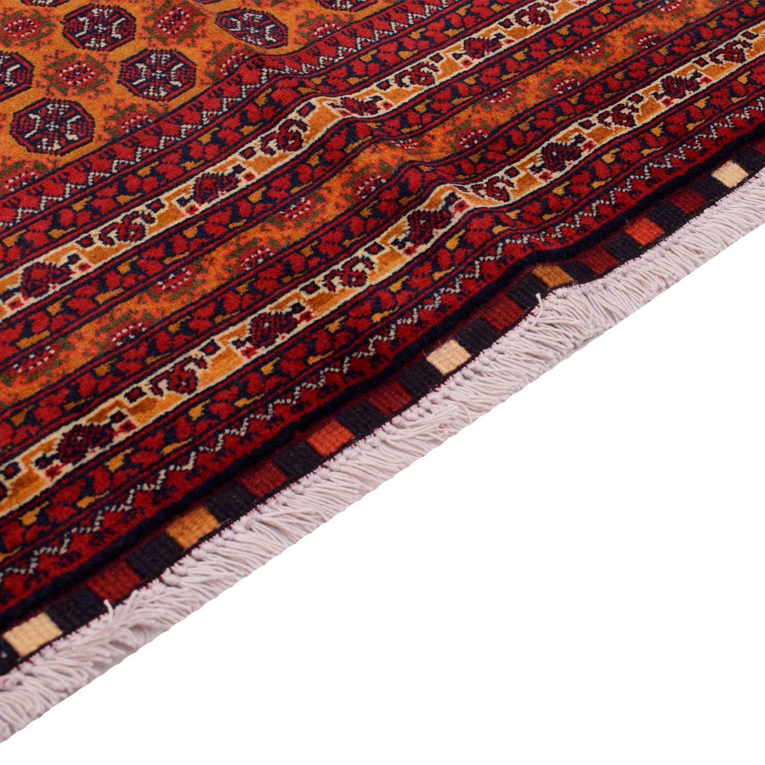 Khoja Roshnai Area Rug Handmade Orange Floral 4x7 ft