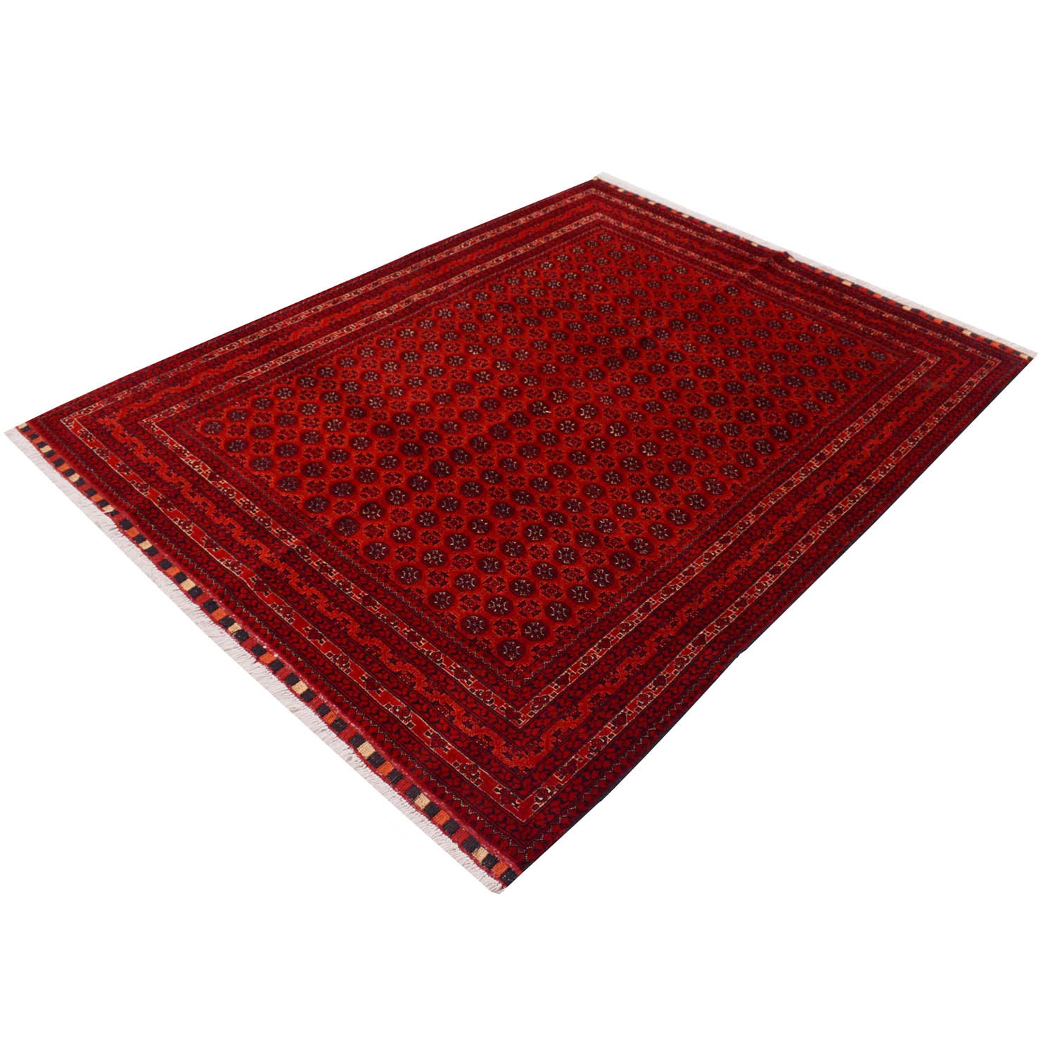 Khoja Roshnai Area Rug Handmade Red Floral 4x7 ft
