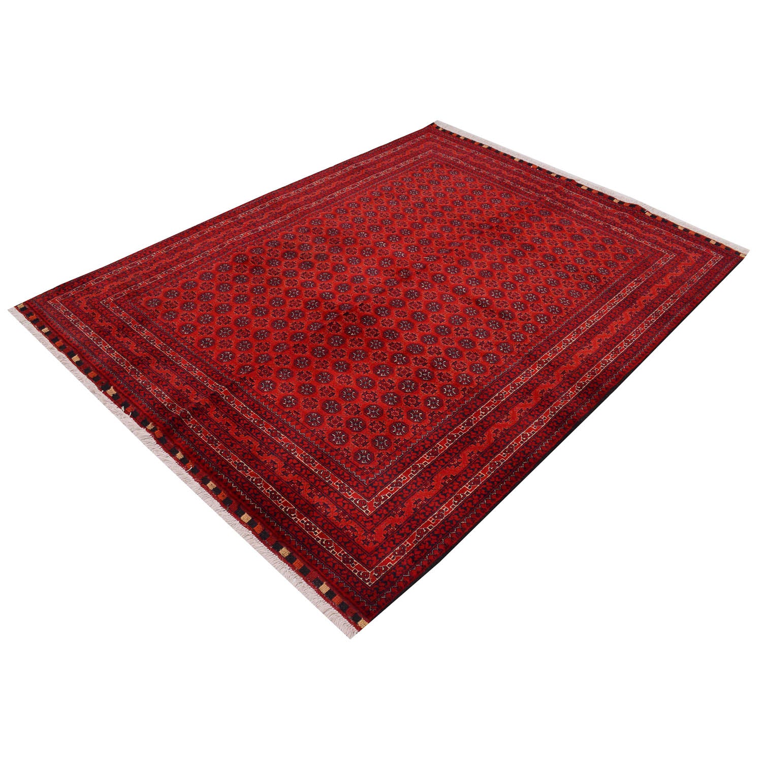 Khoja Roshnai Area Rug Handmade Red Floral 4x7 ft