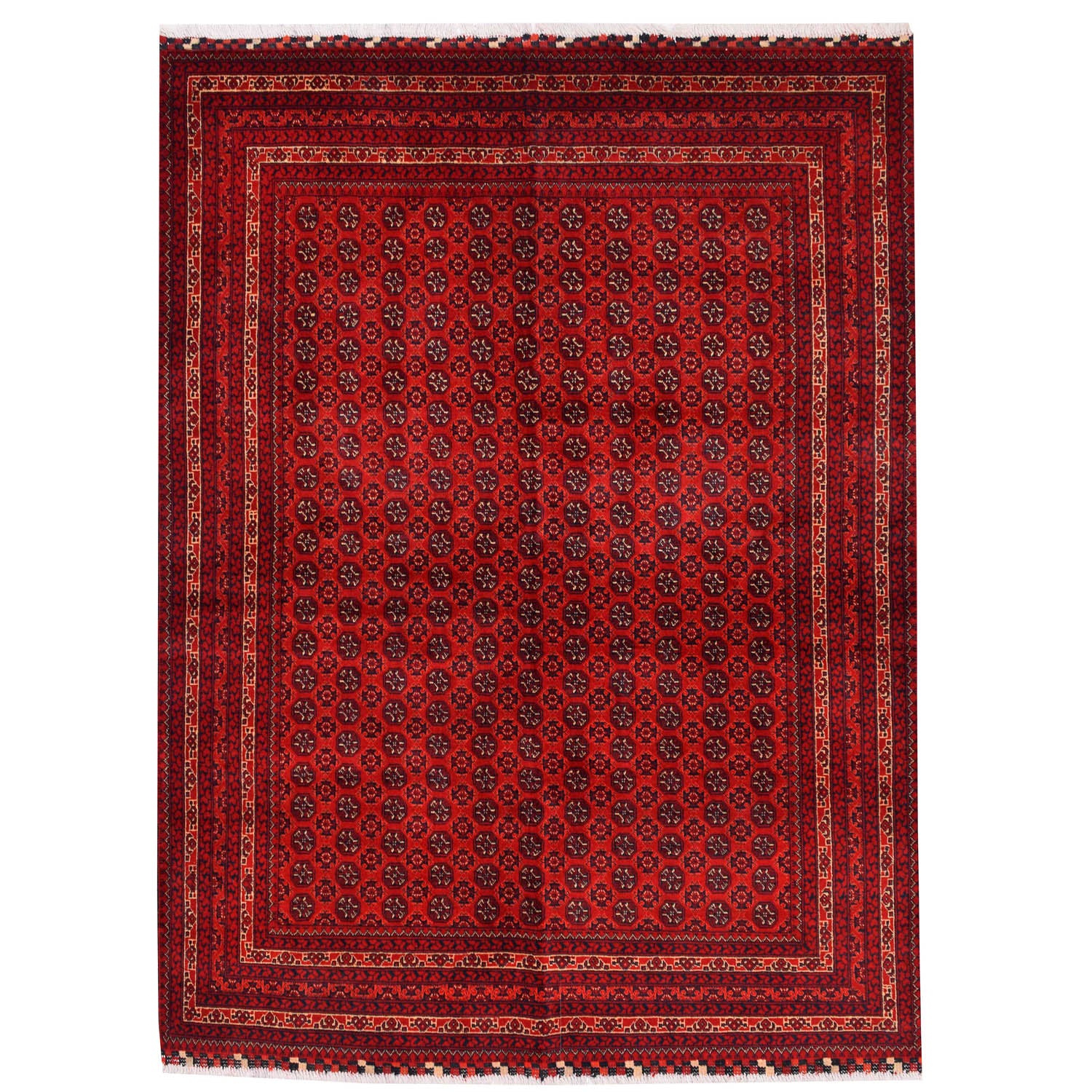 Khoja Roshnai Area Rug Handmade Red Floral 4x7 ft