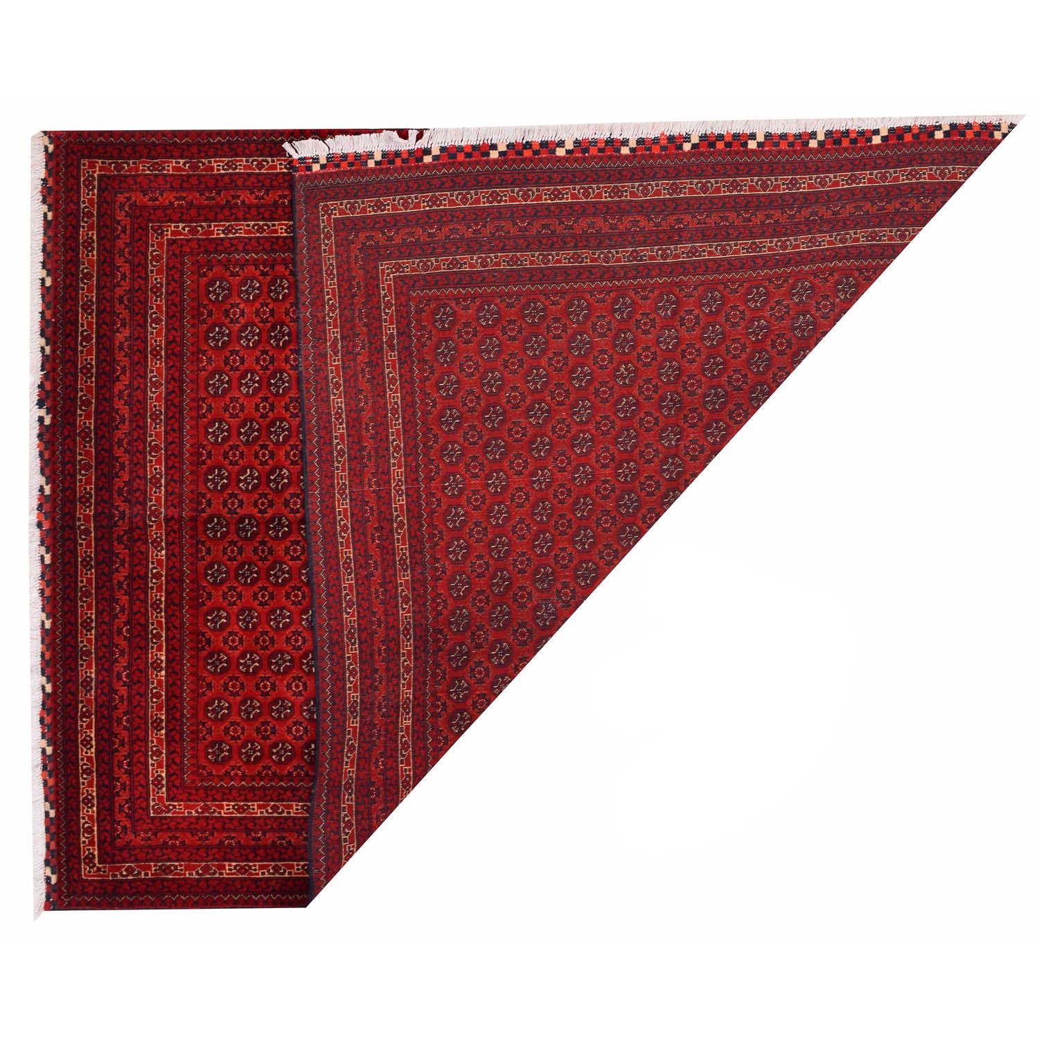Khoja Roshnai Area Rug Handmade Red Floral 4x7 ft