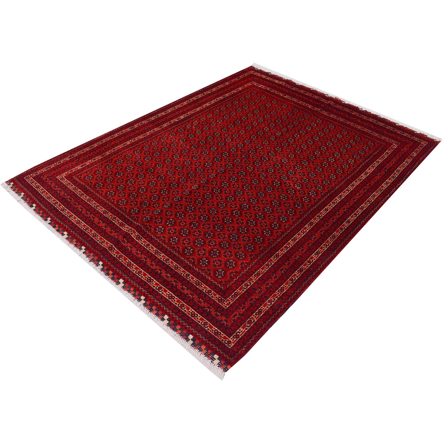 Khoja Roshnai Area Rug Handmade Red Floral 4x7 ft