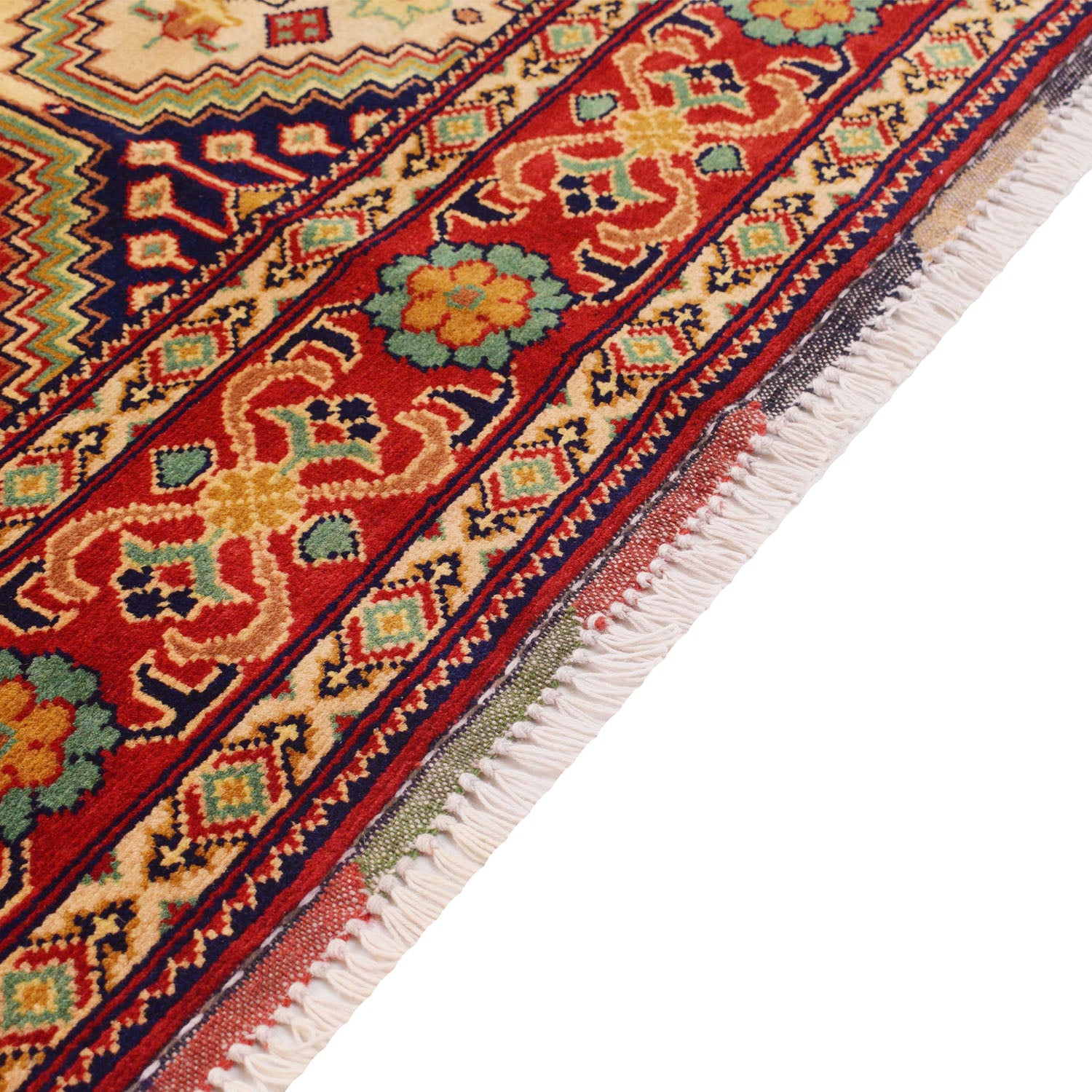 Oriental Area Rug Handmade Multi Geometric 4x7 ft