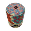 Vegetable Kilim Stool Cover Handmade Multi Geometric 1x1 ft