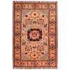 Oriental Area Rug Handmade Beige Geometric 3x5 ft