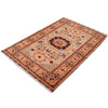 Oriental Area Rug Handmade Beige Geometric 3x5 ft