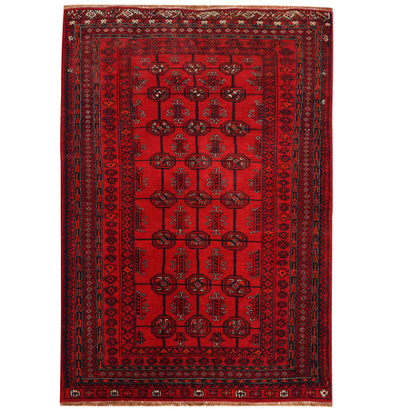 Bokhara Rug Handmade Vibrant Red Medallion 3x5 ft