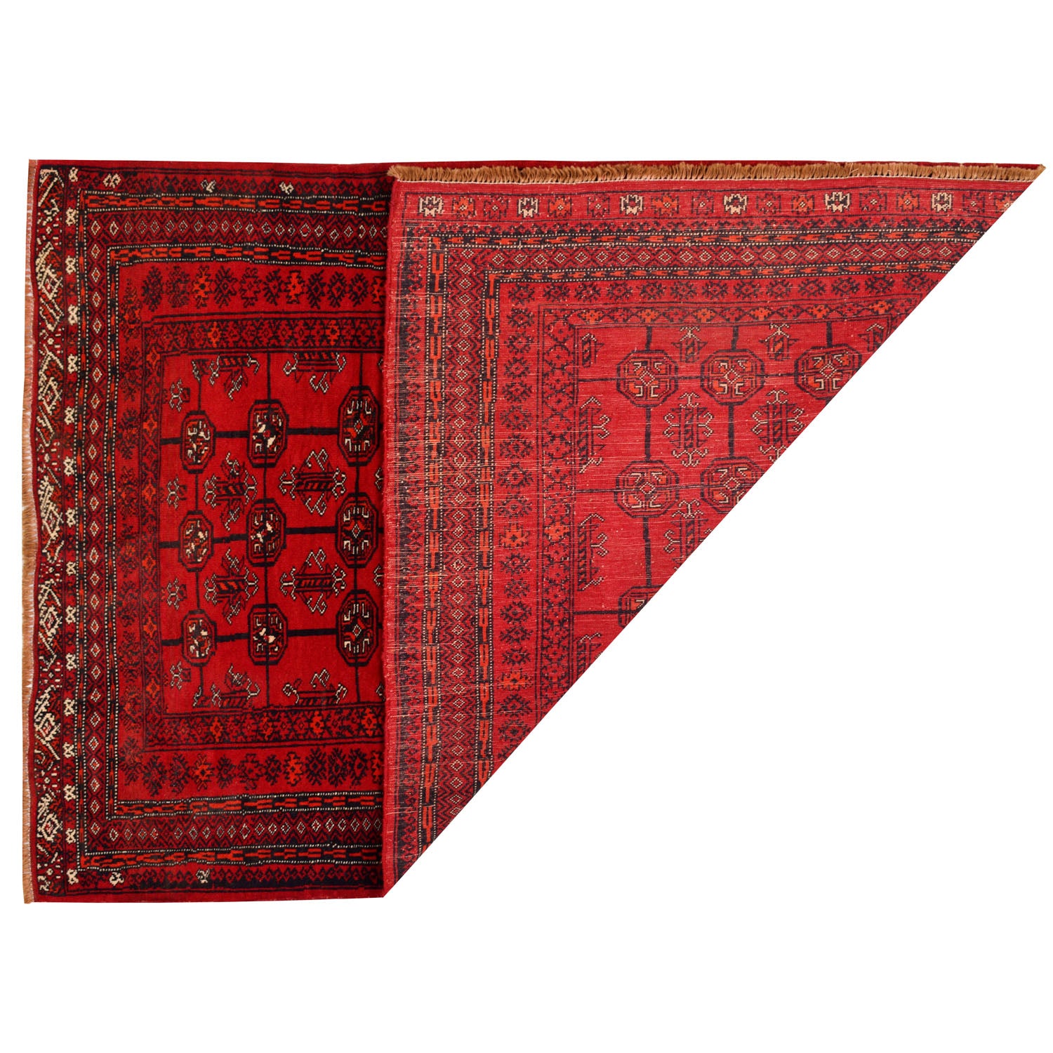 Bokhara Rug Handmade Vibrant Red Medallion 3x5 ft