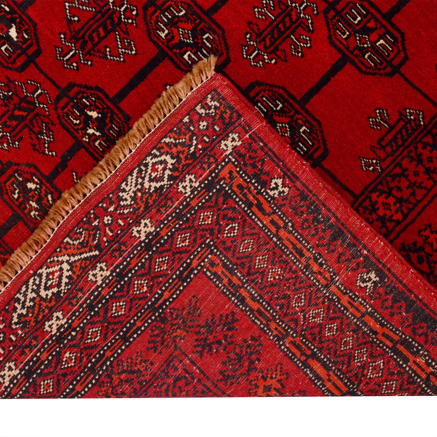Bokhara Rug Handmade Vibrant Red Medallion 3x5 ft