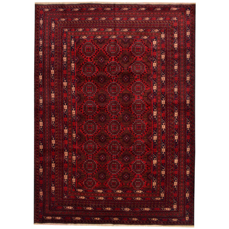Bokhara Rug Handmade Vibrant Red Medallion 7x10 ft
