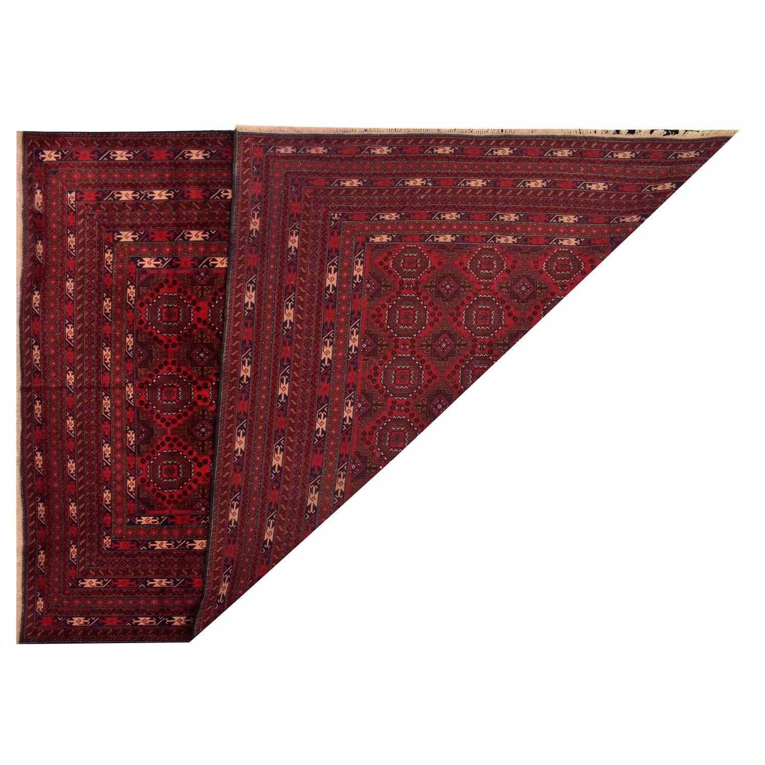 Bokhara Rug Handmade Vibrant Red Medallion 7x10 ft