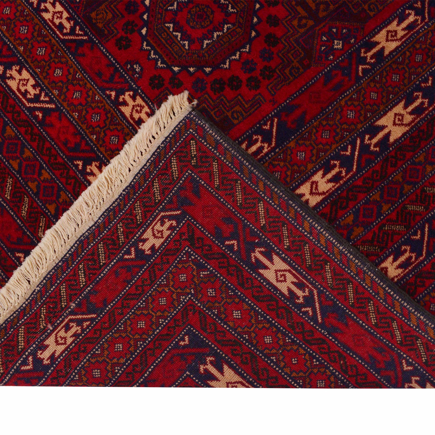 Bokhara Rug Handmade Vibrant Red Medallion 7x10 ft