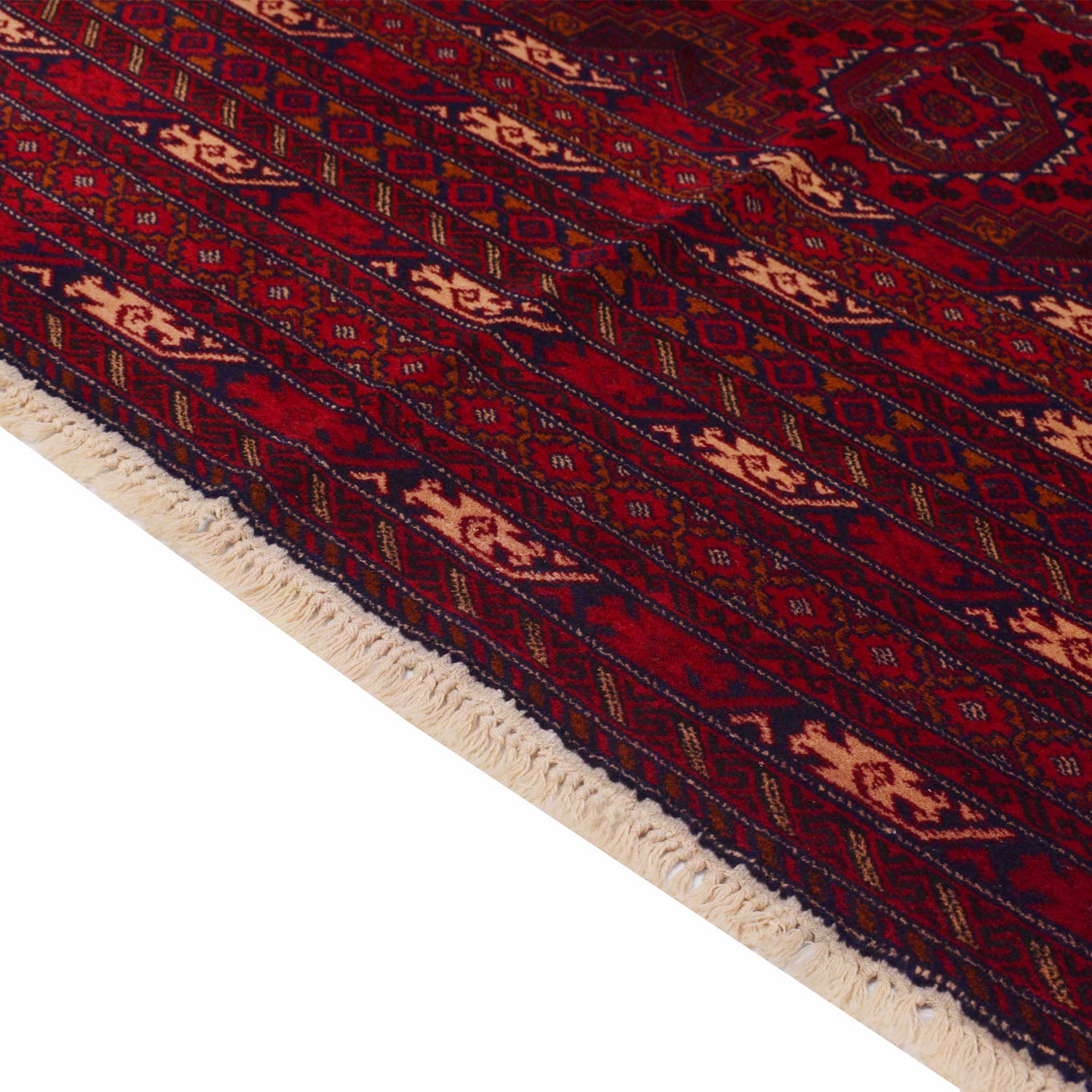 Bokhara Rug Handmade Vibrant Red Medallion 7x10 ft
