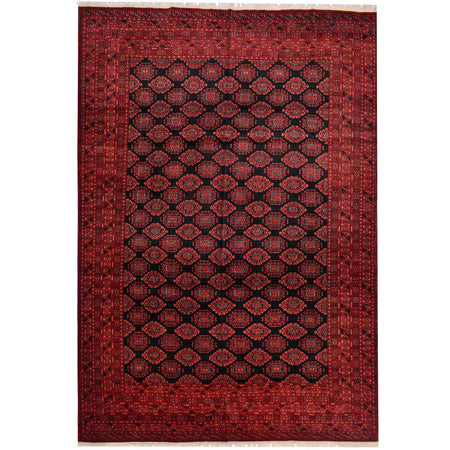Bokhara Rug Handmade Vibrant Red Medallion 7x10 ft