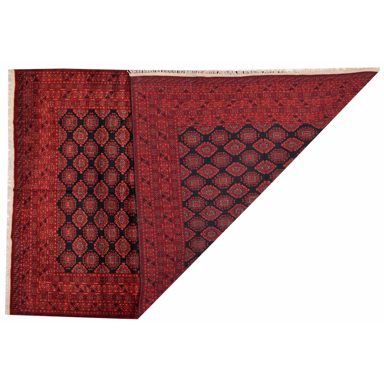 Bokhara Rug Handmade Vibrant Red Medallion 7x10 ft