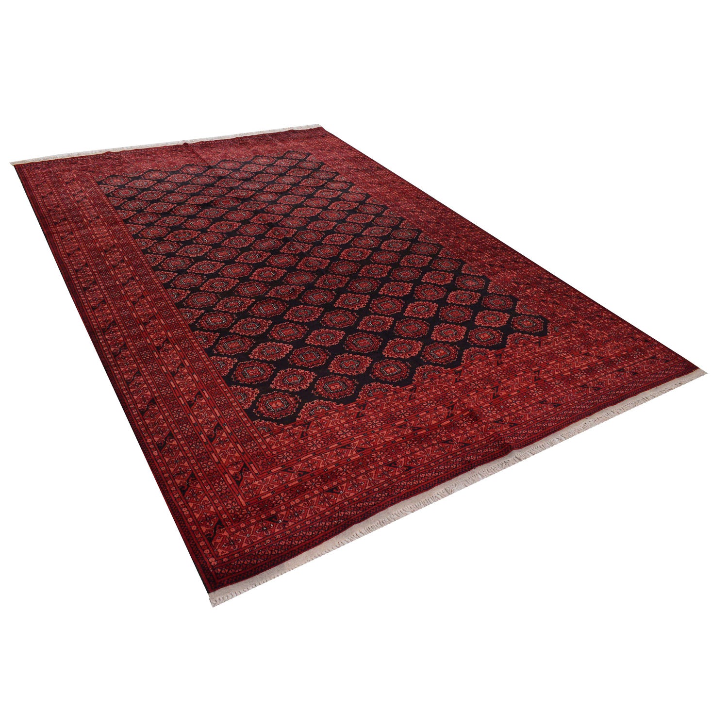 Bokhara Rug Handmade Vibrant Red Medallion 7x10 ft