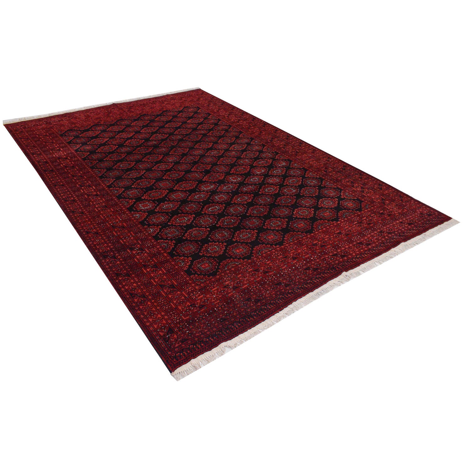 Bokhara Rug Handmade Vibrant Red Medallion 7x10 ft